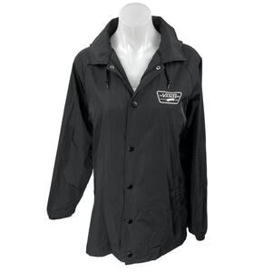 Vans Torrey Women's Black Button Hooded Hoodie Windbreaker Rain Coat Jacket S